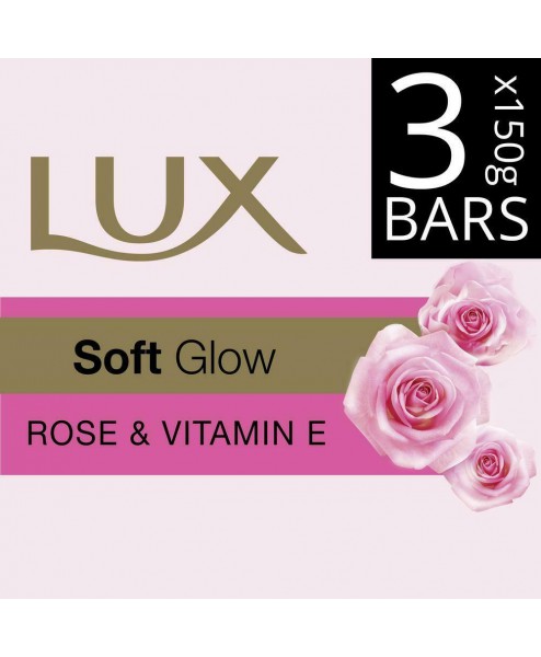 Lux Rose & Vitamin E Soft Glowing Skin Soap Bar 3X150gm